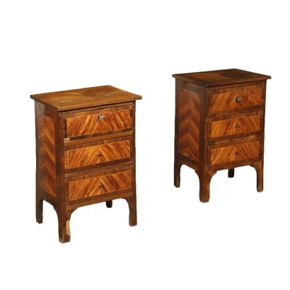 Pair of Bedside Tables Marple Walnut Italy Late 18th Century