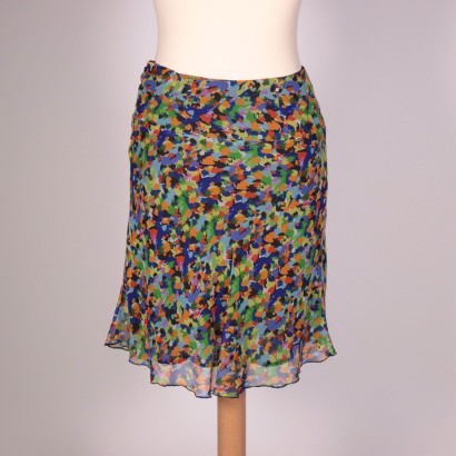 Stefanel Printed Skirt Cotton Silk Italy