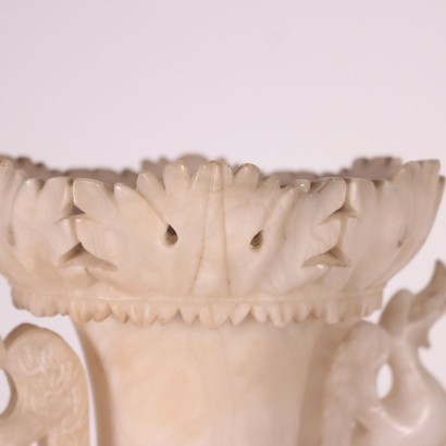 Pair of Alabaster Vases Italy 19th Century