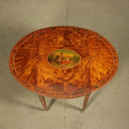 Small George IV Table with Wings Satinwood England 19th Century