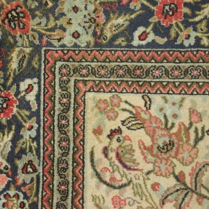 Tapis Kum Laine Noeud Fin Iran Années 1980