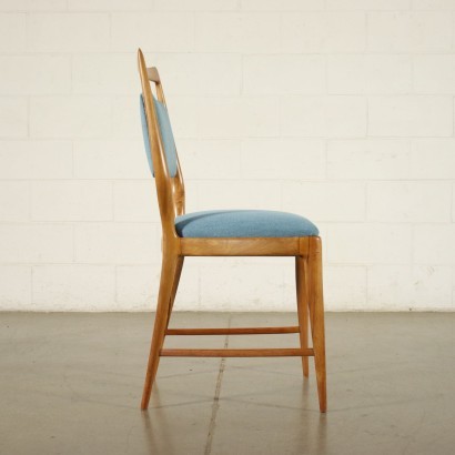 Group Of Four Chairs Stained Beech Foam Fabric 1950s 1960s