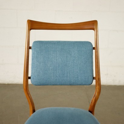 Group Of Four Chairs Stained Beech Foam Fabric 1950s 1960s