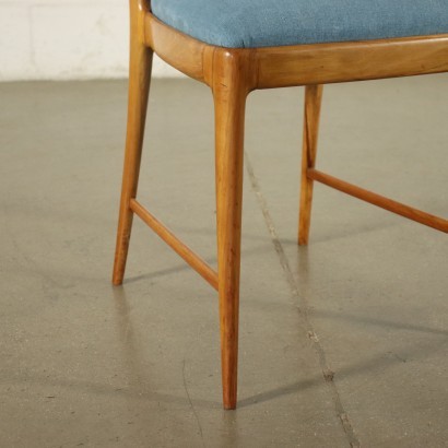 Group Of Four Chairs Stained Beech Foam Fabric 1950s 1960s