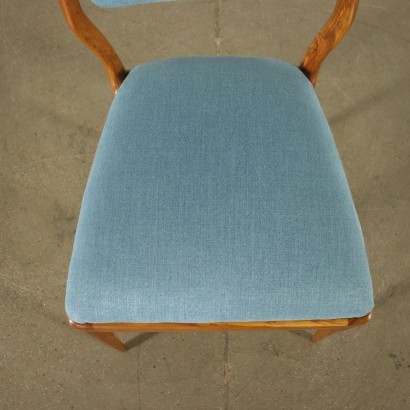 Ensemble de 4 Chaises Hêtre Mousse Tissu Italie Années 50-60