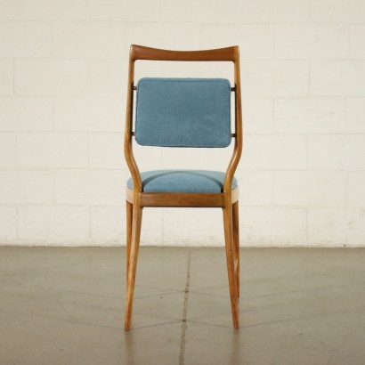 Group Of Four Chairs Stained Beech Foam Fabric 1950s 1960s