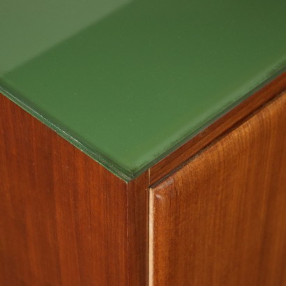 Cabinet Mahogany Veneer Back-Treated Glass Italy 1950s 1960s