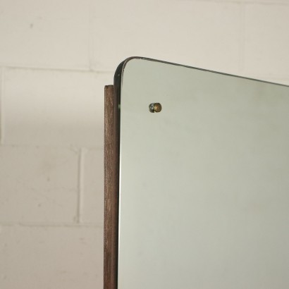 Dresser Veneered Wood Mirror Glass Brass Italy 1950s 1960s