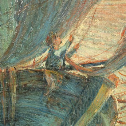 Marine With Fishermen 1916 Oil On Canvas