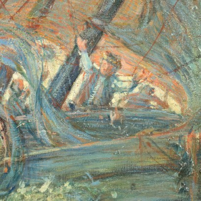 Marine With Fishermen 1916 Oil On Canvas