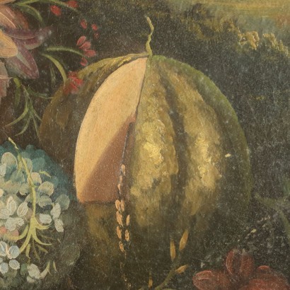 arte, arte italiano, pintura italiana del siglo XX, Naturaleza muerta con flores y calabaza