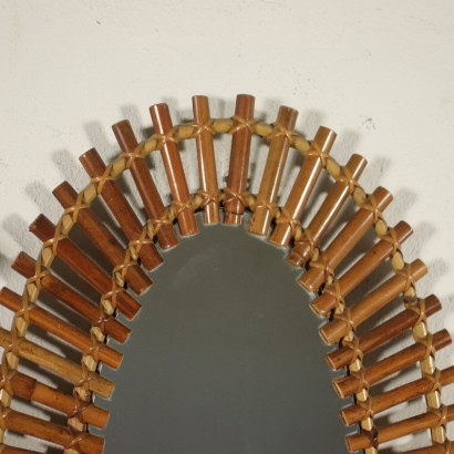 Porte-Manteau et Miroir Bambou - Italie Années 1970