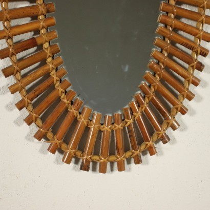 Porte-Manteau et Miroir Bambou - Italie Années 1970