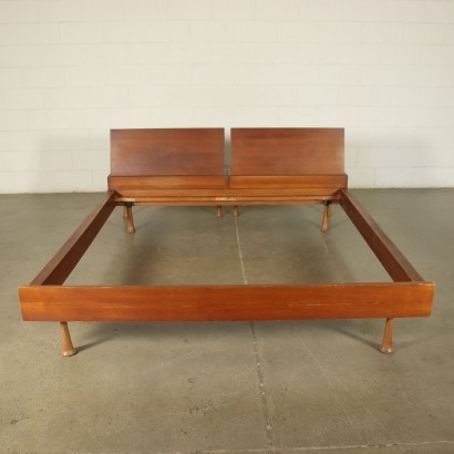 Double Bed Teak Veneer Italy 1960s