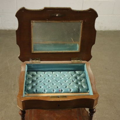 Small Vanity Table Mahogany Brass Bronze Italy 19th-20th Century