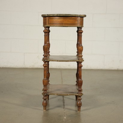 Small Vanity Table Mahogany Brass Bronze Italy 19th-20th Century