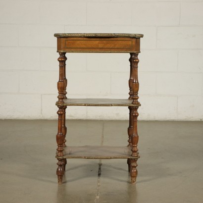 Small Vanity Table Mahogany Brass Bronze Italy 19th-20th Century