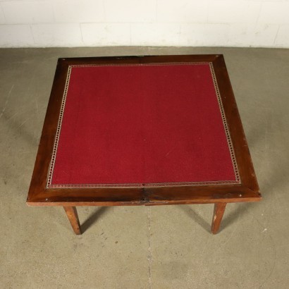 Directoire Game Table Walnut Velvet Italy 18th-19th Century