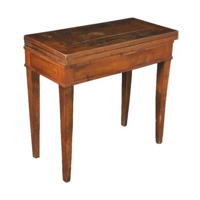 Table de Jeu Directoire Noyer Velour - Italie XVIII-XIX Siècle