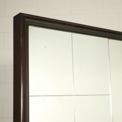 Cabinet Mirror Veneered Wood Maple Back-Treated Glass Italy 1950s