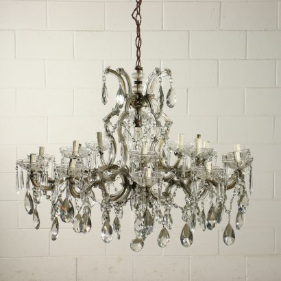 Chandelier In The Style Of Maria Theresa Glass Italy 20th Century