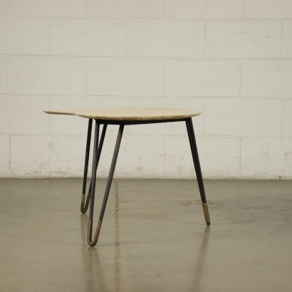 Coffee Table Brass Metal Marble Italy 1960s