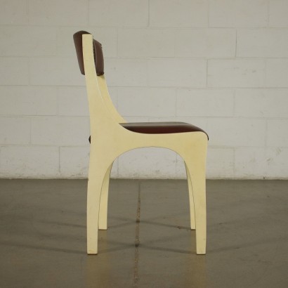 Group Of Six Chairs Aldo Tura Foam Wood Parchment Polyester Italy 1960