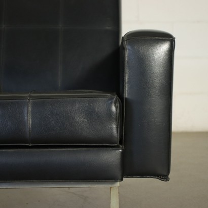 Pair Of Armchairs Foam Leatherette Italy 1960s