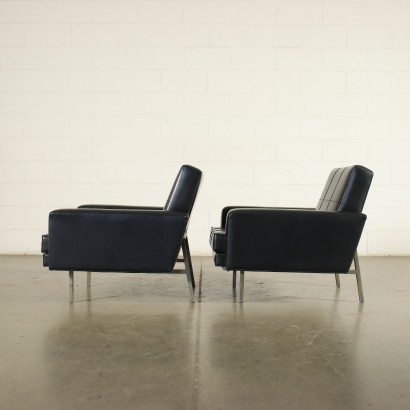 Paar Sessel PU-Schaum Kunstleder Italien 1960er