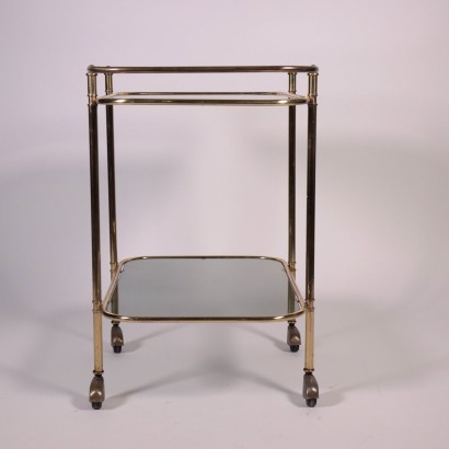 Service Trolley Smoked Glass Brass Italy 1960s