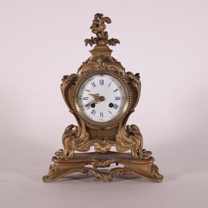 Table Clock Gilded Bronze France 19th Century