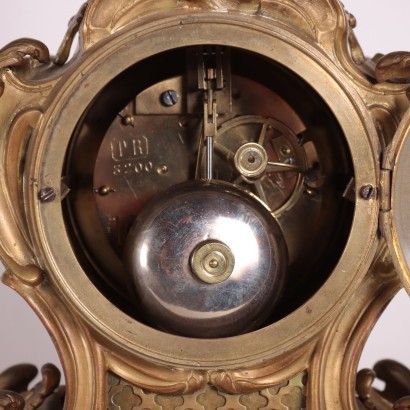 Table Clock Gilded Bronze France 19th Century