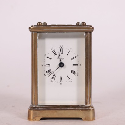 Asprey Travel Clock Gilded Bronze Glass Italy 19th Century