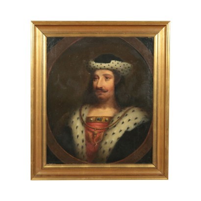 Portrait d\'un Monarque Écossais Huile sur Toile - XIX Siècle