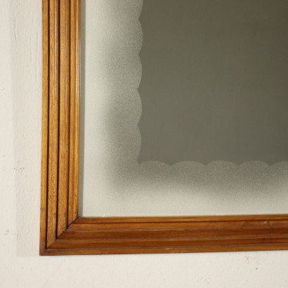 Mirror Beech Mirror Glass Italy 1950s