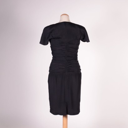 Vintage Max Mara Balck Dress Silk Italy 1980s-1990s