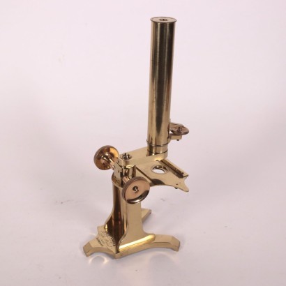 Brass Laboratory Microscope Mahogany London 19th Century