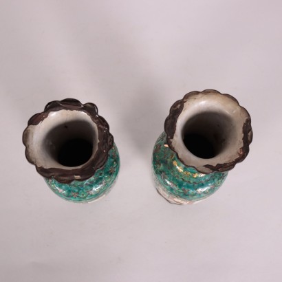 Pair of Baluster Vases Copper Enamel China 19th Century