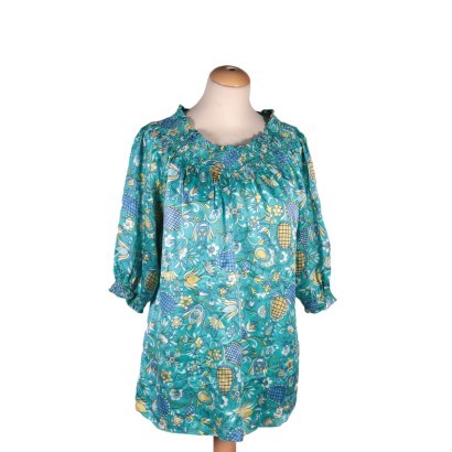 luisa spagnoli, blusa, camisa, seda, pura seda, segunda mano, Luisa Spagnoli Floral Blusa