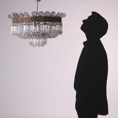 Baccarat Style Chandelier Glass Italy 20th Century