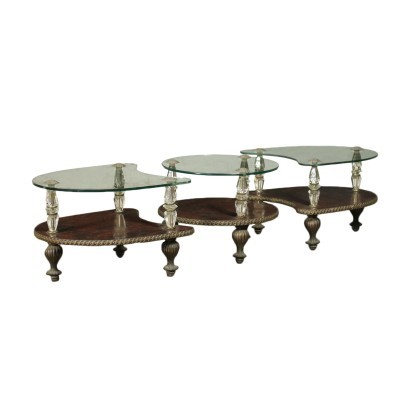 antiquariato, tavolo, antiquariato tavolo, tavolo antico, tavolo antico italiano, tavolo di antiquariato, tavolo neoclassica, tavolo del 800,Trittico di Tavolini Anni '50-0