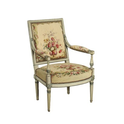 Antik, Sessel, antike Sessel, antiker Sessel, antiker italienischer Sessel, antiker Sessel, neoklassischer Sessel, Sessel aus dem 19. Jahrhundert, Sessel Napoleon III Frankreich