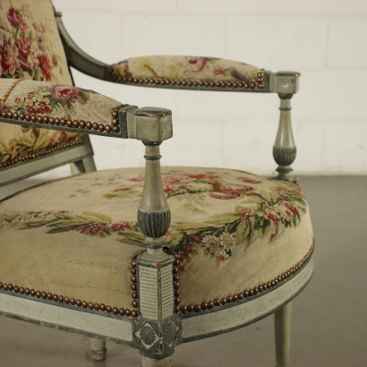 Antik, Sessel, antike Sessel, antiker Sessel, antiker italienischer Sessel, antiker Sessel, neoklassizistischer Sessel, Sessel aus dem 19. Jahrhundert, Sessel Napoleon III Frankreich