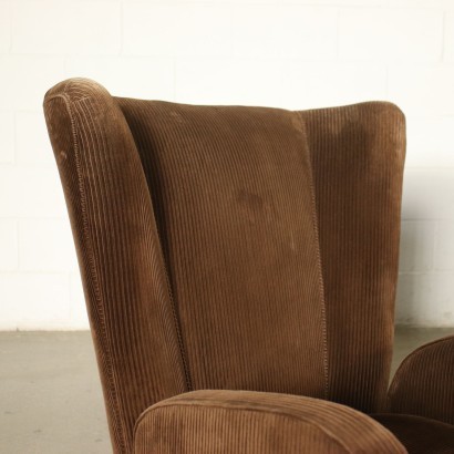 Pair Of Armchairs Spring Velvet Italy 1950s