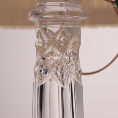 Lampe de Table Cristal Tissu Angleterre Fin de'800 Début de '900