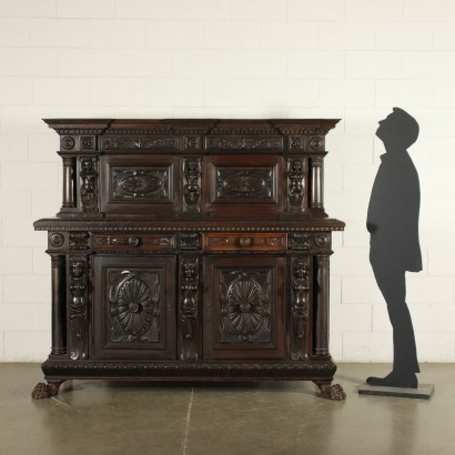 antikes Sideboard, antikes Sideboard, antikes Sideboard, antikes italienisches Sideboard, antikes Sideboard, neoklassizistisches Sideboard, Sideboard aus dem 19. Jahrhundert, Sideboard im Neorenaissance-Stil