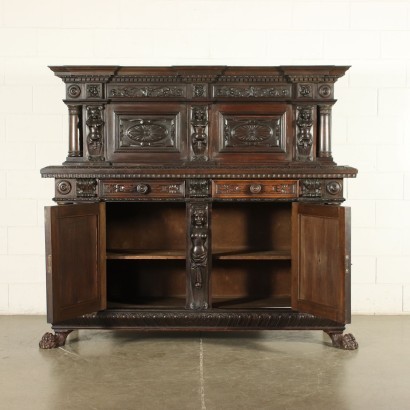 antikes Sideboard, antikes Sideboard, antikes Sideboard, antikes italienisches Sideboard, antikes Sideboard, neoklassizistisches Sideboard, Sideboard aus dem 19. Jahrhundert, Sideboard im Neorenaissance-Stil