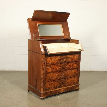 Austrian Biedermeier Dresser Mahogany Sessile Oak Marble 19th Century