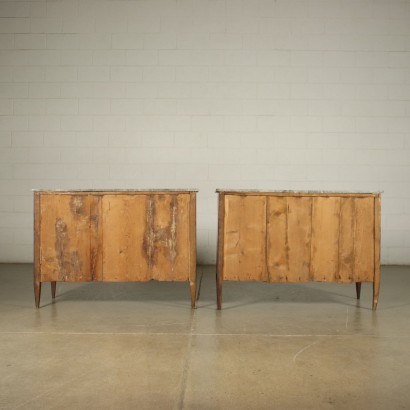 Pair Of Chests Of Drawers Neoclassical Walnut Lombardy Italy Late 1700