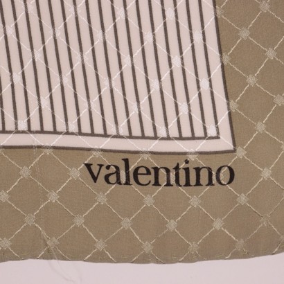 Vintage Valentino Green Scarf Silk Rome Italy